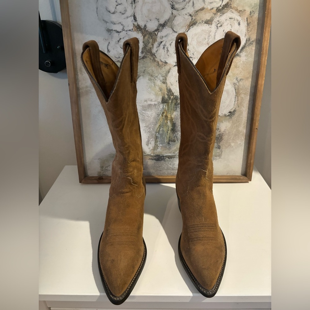 VTG SUEDE TONY LAMA COWBOY BOOTS | WOMENS 7
